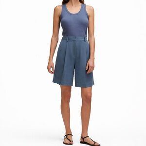 ARGENT 10 High Waist Wide Leg Trouser 0239 pleated blue gray long business